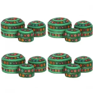Image of Set of 12 Green Gliiter Trinket Boxes