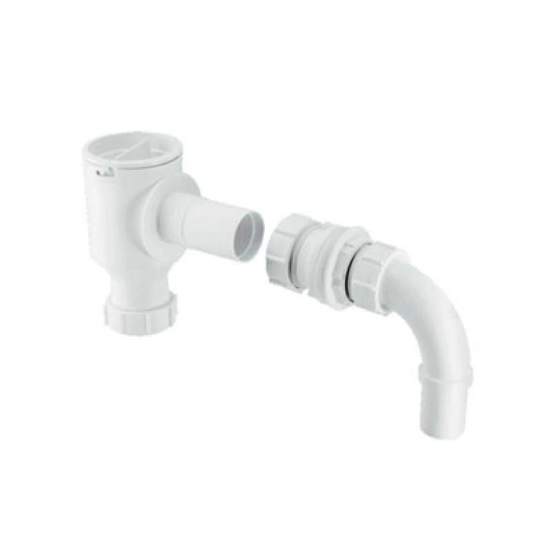 Image of McAlpine R40E 1.25" Complete Screened Tank Overflow Connector - Extended White