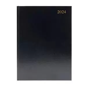 Image of Desk Diary 2 PPD A4 Black 2024 KF2A4BK24 KF2A4BK24