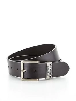 Image of Armani Exchange Leather Jeans Belt - Black, Size 36, Men