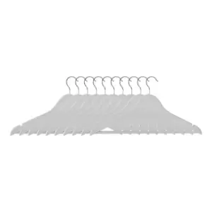 Image of Set of 10 Coat Hangers in Matte White Wood