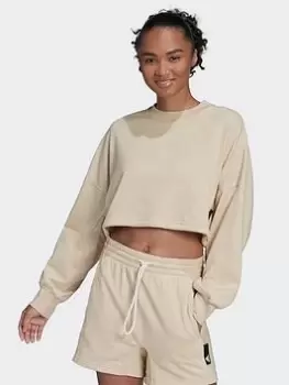 Image of adidas Sportswear Studio Lounge Summer Crew Sweatshirt, Beige Size M Women