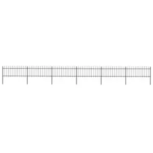Image of Vidaxl Garden Fence With Spear Top Steel 10.2X0.8 M Black