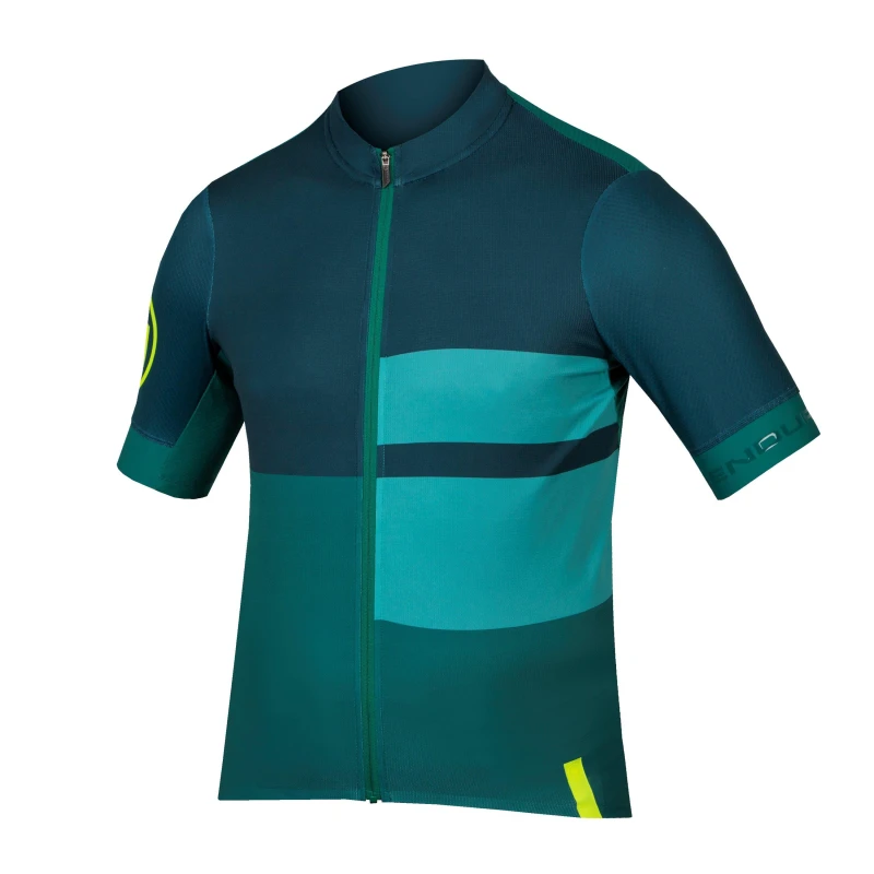 Image of Endura FS260 Print Short Sleeve Jersey Mens Emerald Green male XS