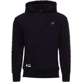 Image of Superdry Code Logo Tape Hoodie - Black 02A