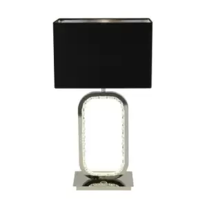 Image of Searchlight Aura Chrome Table Lamp With 1x E27 Holder And LED Base With Crystal Glass Detail