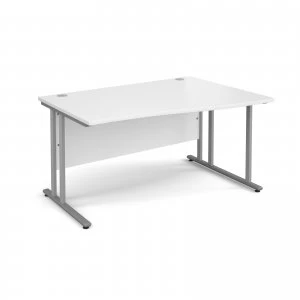 Image of Maestro 25 SL Right Hand Wave Desk 1400mm - Silver Cantilever Frame w