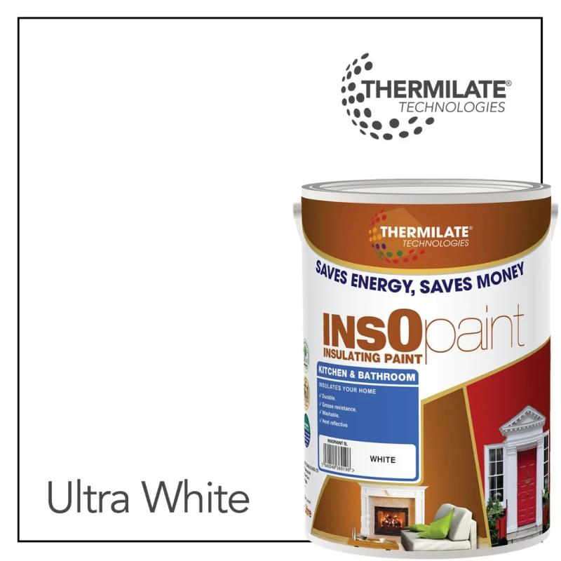 Image of THERMILATE TECHNOLOGIES Kitchen & Bathroom Paint - 5L in Ultra White Ultra White Unisex 5L