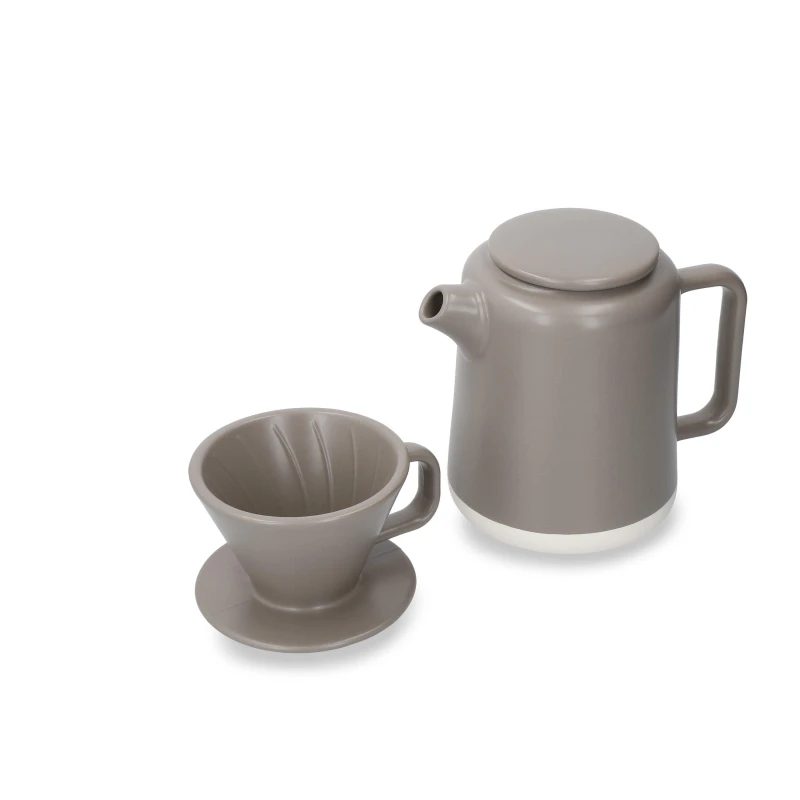 Image of La Cafetiere Seville Stoneware Pour Over Set Grey