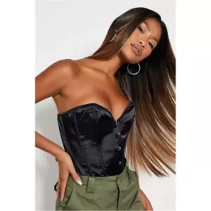 Image of I Saw It First Black Longline Front Fastening Corset Top - Black