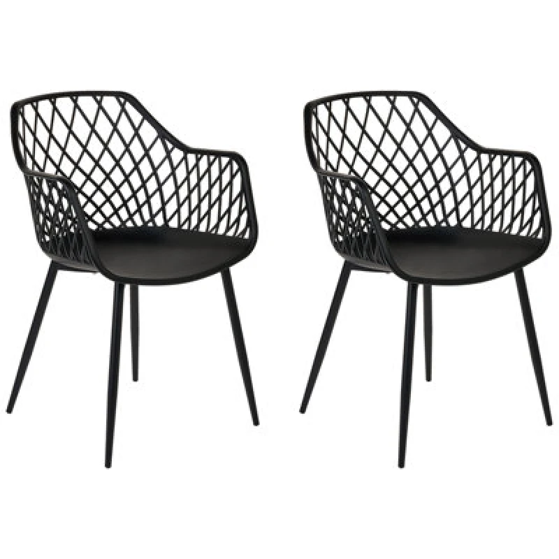 Image of Beliani Set Of 2 Dining Chairs Nashua Ii Black