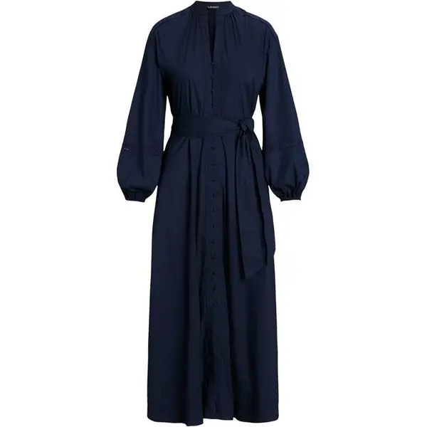 Image of Lauren by Ralph Lauren Carelle Long Sleeve Dress - Blue 12