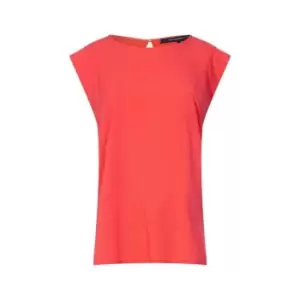 Image of French Connection Crepe Light Cap-Sleeve Top - Red