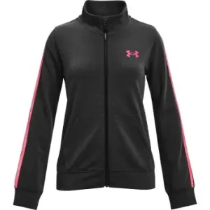 Image of Under Armour Rival Terry Tape Zip Jacket Junior Girls - Black