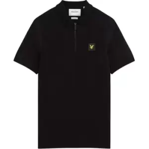 Image of Lyle and Scott Contrast Short Sleeve Polo Shirt Mens - Black