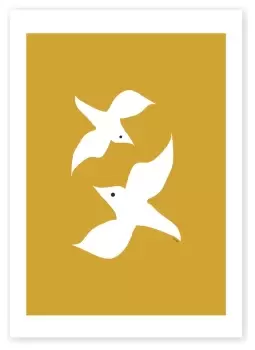 Image of East End Prints Love Birds Unframed Wall Print - A2