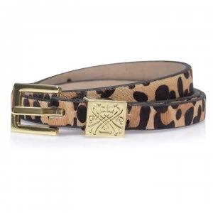 Image of Biba Leather Skinny Belt - Leopard