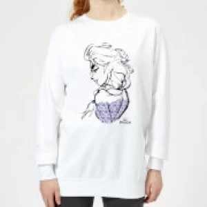 Image of Disney Frozen Elsa Sketch Womens Sweatshirt - White - L