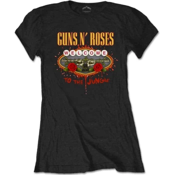 Image of Guns N' Roses - Welcome to the Jungle Womens Small T-Shirt - Black