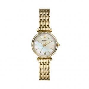 Image of Fossil Ladies Mother Of Pearl Dial Gold Tone Bracelet Watch