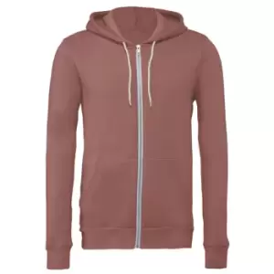 Image of Canvas Unixex Zip-up Polycotton Fleece Hooded Sweatshirt / Hoodie (S) (Mauve)