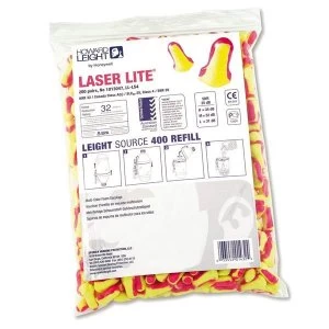 Image of Howard Leight Laser Lite Disposable Uncorded Earplugs MagentaYellow Leight Source Refill Pack 200 Pairs