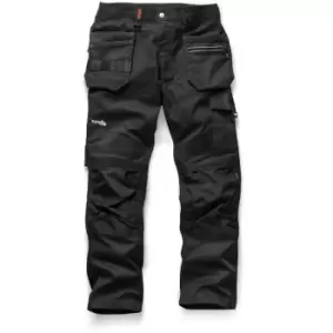 Image of Trade Flex Slim Fit Work Trousers Black - 38' Waist x Short Leg - Scruffs