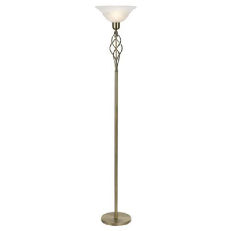Image of Happy Homewares Classic Knot Twist Floor Lamp Uplighter In Antique Brass