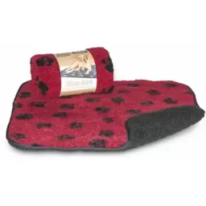 Image of Danish Design Fleece Paw Blanket Wine - Large - fwl