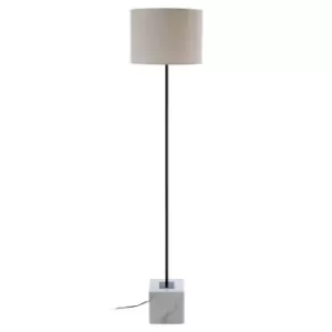 Image of Premier Housewares Murdoch Floor Lamp with Marble Base & Linen Shade