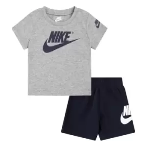 Image of Nike Futura Logo T Shirt and Short Set - Blue