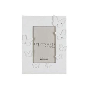 Image of 4" x 6" - Impressions White Resin Butterfly Photo Frame