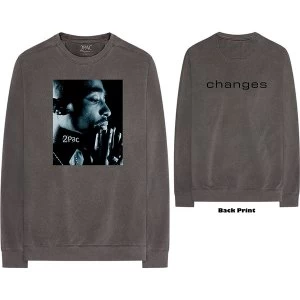 Image of Tupac - Changes Side Photo Unisex Medium T-Shirt - Grey