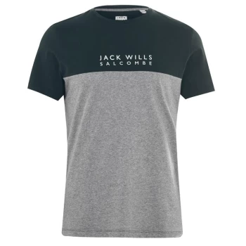 Image of Jack Wills Westmore Colour Block T-Shirt - Grey Marl