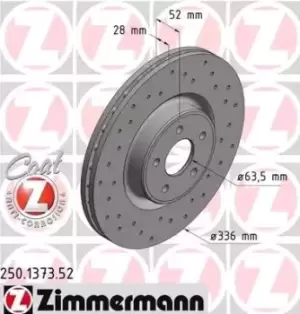 Image of ZIMMERMANN Brake disc FORD 250.1373.52 1569253,9M511125AA Brake rotor,Brake discs,Brake rotors