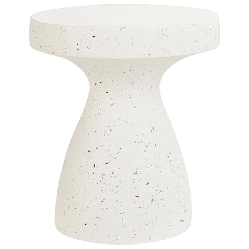 Image of Beliani Side Table Biviere 39cm 39cm Terrazzo Effect White Terrazzo