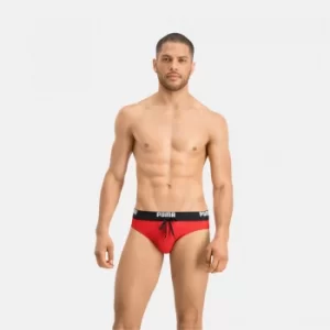 Image of PUMA Swim Logo Mens Swimming Brief, Red, size X Large, Clothing