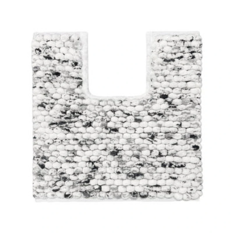 Image of Allure Bath Fashions Marl Chunky Bobble Pedestal Toilet Mat Non Slip - Dark Grey