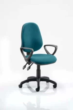 Image of Eclipse II Lever Task Operator Chair Bespoke With Loop Arms In Teal