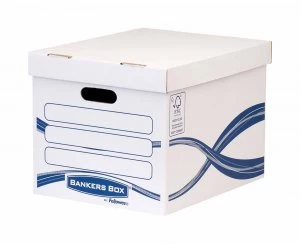 Image of Fellowes Bankers Box Cardboard Storage Box Medium Duty Pack of 3 White