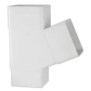 Image of Polypipe Square Pipe Branch - 65mm x 112.5 Degree - White