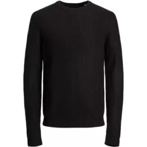 Image of Jack and Jones Textured Knit Pullover Jumper - Black