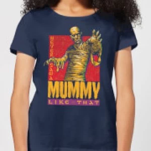 Image of Universal Monsters The Mummy Retro Womens T-Shirt - Navy - XL
