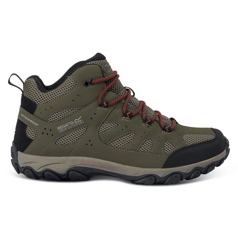 Image of Regatta Regatta Men Edgepoint Breathable Waterproof Mid Walking Boots in Dark Green Size: 9.5 Dark Green 9.5 Male 5063516062608
