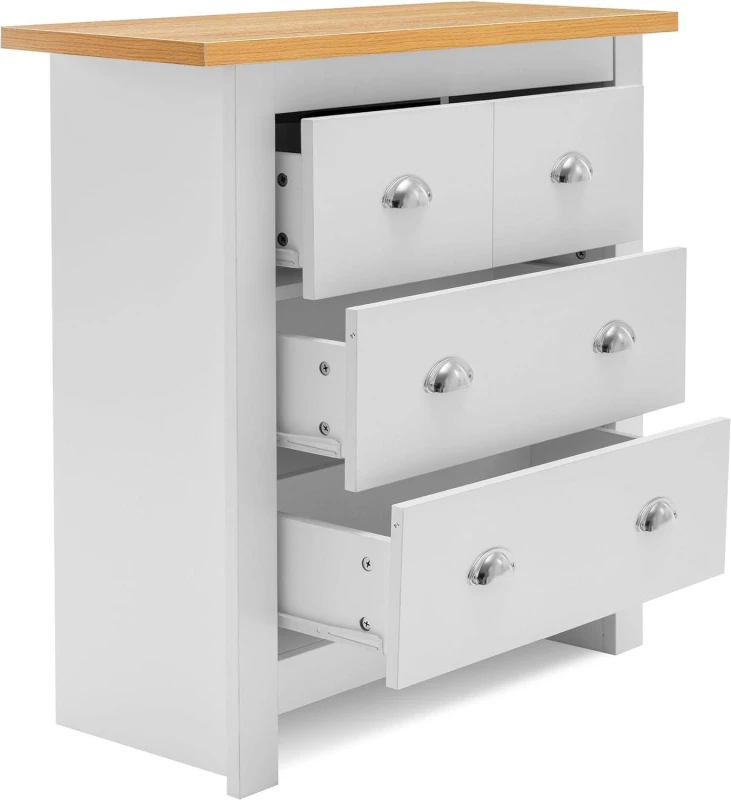 Image of KOSY KOALA KOSY KOALA 4-Drawer Chest for Bedroom Light Wood Top White Dresser Storage Cabinet White One Size Unisex 5061055343011