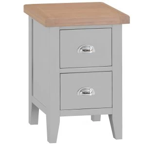 Image of Madera 2 Drawer Bedside Table - Grey