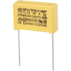 Image of MKP X2 suppression capacitor Radial lead 0.33 uF 275 V AC 10 22.5mm L x W x H 26.5 x 8.5 x 17mm MKP X2