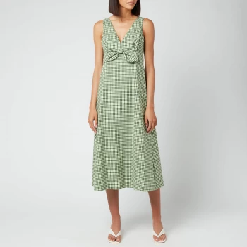 Image of Kate Spade New York Womens Mini Gingham Bow Dress - Courtyard - UK 8
