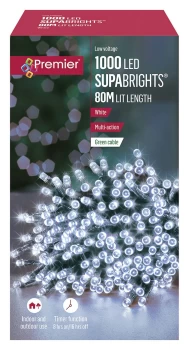 Image of Premier 1000 White Multi-function Christmas LED Lights - 8m
