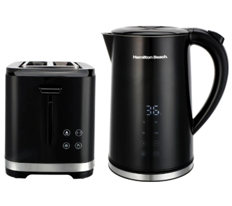 Image of HAMILTON BEACH FlexiControl Jug Kettle & 2-Slice Toaster Bundle - Black 5060916372726